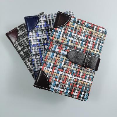 China Colorful Hardcover Plaid PU Notebook with Leather Planners and Custom Strip Journal Notebooks for sale