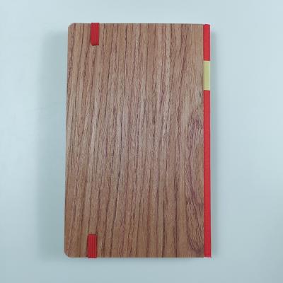 China Wooden Diary Pattern Wood Nature Pocket Planner Planner Notebook Customized Hardcover Book with Elastic Band for sale