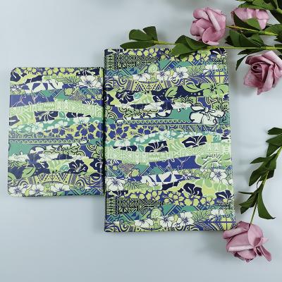 China New Hardcover Design Green Flower Pattern Diary Journal Customized Printed Dotted Notebook A4/B5/A5/A6 for sale