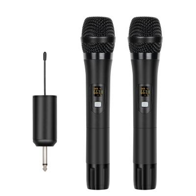 China Microphone Depusheng W2 Handheld Portable Dual Channel UHF Wireless Microphone for sale