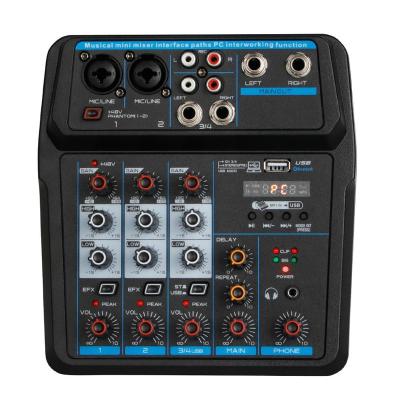 China Newest Small Lightweight Audio Mixer Analog Audio Mixer with Phantom Power for sale