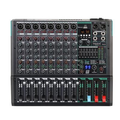 China Depusheng PA8 Professional Computer MP3 Player USB / MP3 Input Build-in 99 Reverb Effect 8 Channel Digital Audio Mixer for sale