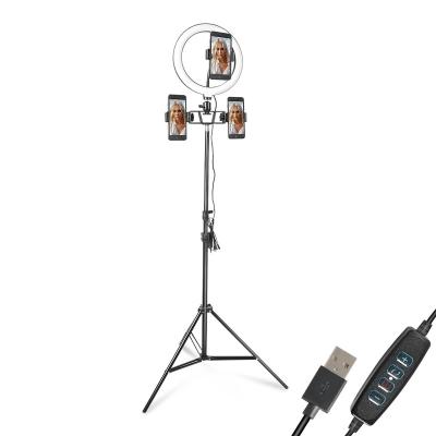 China Depusheng G5 Three Color Adjustable Selfie Lightweight Retractable Microphone Mobile Phone Floor Stand for sale