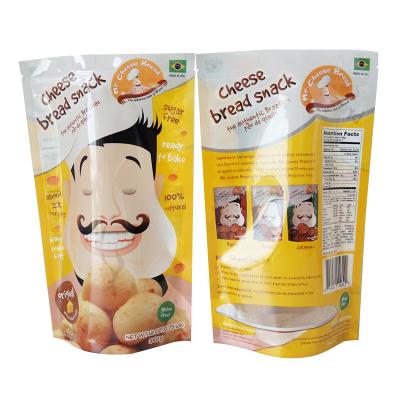 China Recyclable Free Sample Custom Printing Rack Up Food Packaging Dry Pouches Zip To Lock Moisture Proof Plastic Bags For Cookie Bread for sale