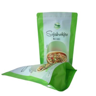 China Recyclable Clear Aluminum Foil Window Poly Laminated Stand Up Plastic Food Pouch Packaging With Heal Seal for sale