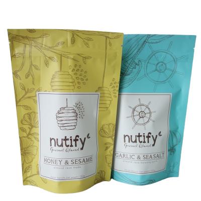 China Recyclable Custom Resealable Food Grade Plastic Bag Zipper Bag For Packaging Nuts Packaging Stand Up Bag for sale