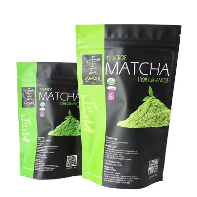 China Custom printed foil mylar recyclable hot sale stand up zipper lock pouch packaging bags matcha powder bag for sale