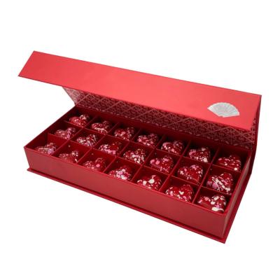 China Recyclable Empty Magnetic Chocolate Box Food Grade Individual Red Chocolate Box for sale