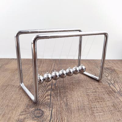 China Wabi-sabi Educational Desk Toys Physics Science Newton Cradle Pendulum 7 Ball Swinging Balance Steel Balls Metal Craft for sale