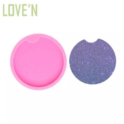 China LOVE'N LV0107C Geode Car Coaster Viable Glossy Silicone Mold For DIY Epoxy Resin Craft for sale