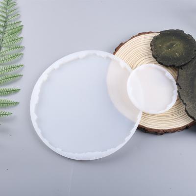 China LOVE'N LV410Q DIY Epoxy Resin Mold 2 Grain Coaster Silicone Mold Wooden Mirror New for sale