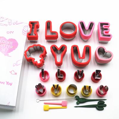 China LOVE'N LV270A Stainless Steel Letter Cookie Cutter Valentine's Day Fondant Biscuit Cookie Mold Cut Fruit Vegetable Embossing Mold for sale