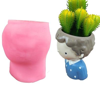 China LOVE'N LV540Y DIY meat pot candlestick 3d girl disposable concrete silicone the new mold for flowerpot for sale