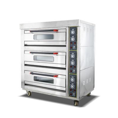 China 3-Deck 6-Tray 	Electric Baking Oven 220V/380v 19.8 kw 180 KG Bread Bakery Machine for sale