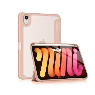 China For Ipad Mini 6 new fashion PU soft transparent case for ipad mini 6 kickstand case 6th gen for sale