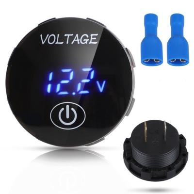 China Upgraded Design 12V Voltage Gauge With Touch Switch Digital Display Volt Gauge, Waterproof DC 12V 24V Car LED Voltmeter LED Digital Display Voltmete for sale