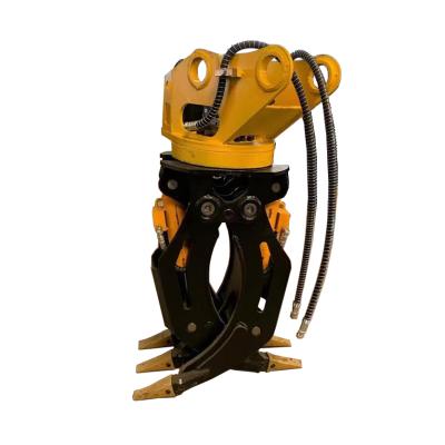 China Excavator Attachment 17-23 Tons Hydraulic Excavator Rotating Wood Grapple Attachments Log Grapple for Excavator for sale