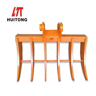 China Land Clearing Excavator Rake Excavator Attachments PC200-7 PC220 Root Rake For 1-20 Ton for sale