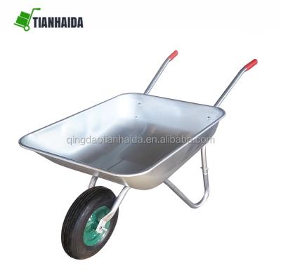 China Euro Hot Sales Construction Wheel Barrow Heavy Duty Steel Galvanized Metal Wheel Barrow for sale