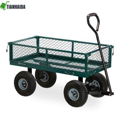 China Garden Tool Easy Folding Heavy Duty Four Wheels Garden Mesh Cart for sale