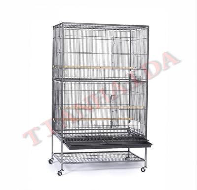 China Breathable Cages Cage Carrier & House Type & Stocked Feature Doule-Deck Stainless Steel Bird Cage for sale