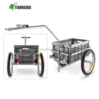 China Other Trailers TC3003 Two Wheel Bicycle Bicycle Trailer Foldable Wheelbarrow Baggage Car Cargo Trailer With Box for sale