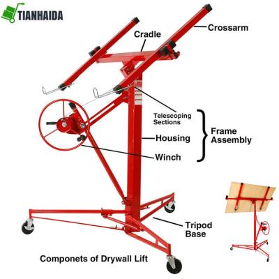 China Modern Desgin 11ft Drywall Board Crane Rolling Board Plasterboard Drywall Lift for sale