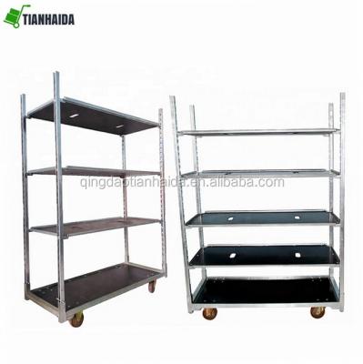 China Durable Outdoor Metal Greenhouse Flower Transport Detachable Rolling Cart for sale