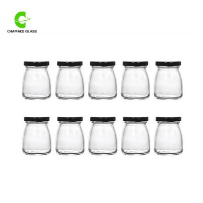 China 150ml Glass Honey Favor Jars With Black Lids for sale