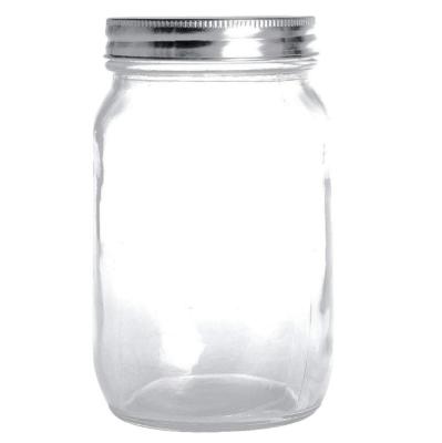 China Honey 32oz Wide Mouth Glass Mason Jar With Twist Off Lids for sale