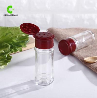 China Spice Wholesale 80mL Salt And Pepper Shakers Spice To Bottle Small Empty Glass Bottle With Shake for sale