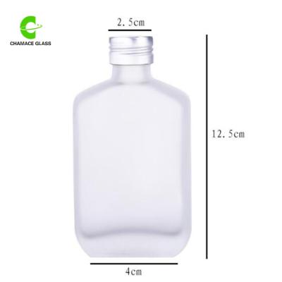 China 100ml Glass Empty Flat Beverage Wine Whiskey Bottle For Liquor Cold Brew Coffee for sale