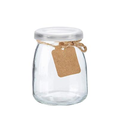 China 100ml 150ml 200ml 300ml Eco-friendly Pudding Jar Clear Yogurt Glass Jar With Lid for sale