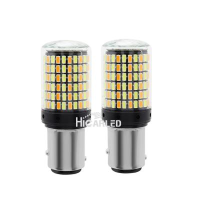 China Automobile brake light canbus no error 1156 BA15S/168SMD amber bulbs yellow reverse turn signal LED car no hyper flash led tail light ba15s p21w for sale