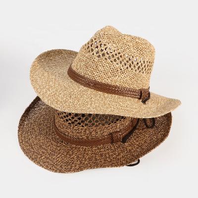 China High Grade Wholesale Dongkuan Straw Hat Men Summer Cowboy Hat Custom Character Logo for sale