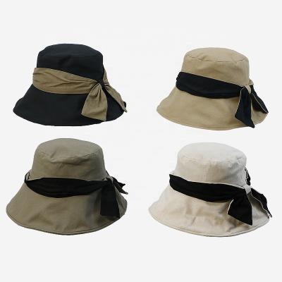 China Wholesale Custom Brand Fisherman Character Dongkuan Private Label Wide Brim Bucket Canvas Hat With Bow for sale