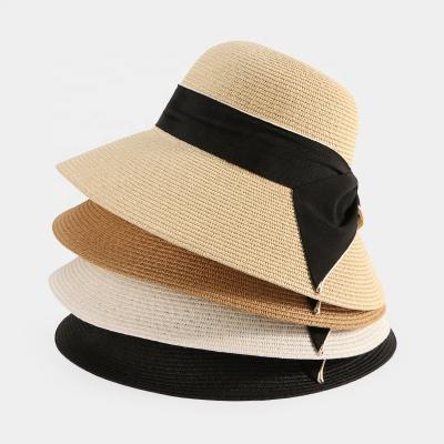 China Character Dongkuan Summer Bucket Hat 100% Straw Hat Wholesale High Quality Wide Brim Paper Straw Hat for sale