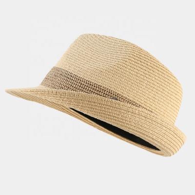 China Custom Summer Straw Formal Hat from Dongkuan Logo Fedora Hats Men Cheap Wholesale Character for sale