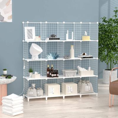 China (Size) Zinghe Metal Wire Storage Modular 12 Row Cube Cabinet 3 Row 12 Cube Cabinet Adjustable and Metal Mesh Wire Storage Rack for sale