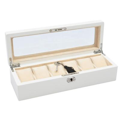 China Eco - Friendly White Elegant Wooden Tabletop Display Box Watch Winder for sale