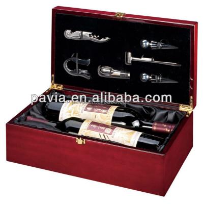 China New Products Customized Luxury Wooden Wine Box PWB01A Gift Boxes Wine Packaging Wooden Box for sale