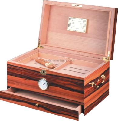 China Elegant China Wooden Humidor / Cigar Case With Hygrometer For Business Gift for sale