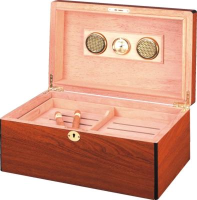 China High Quality Wooden Cigar Humidor Cigar Boxes Cigar Storage with Hygrometer and Humidifier for sale