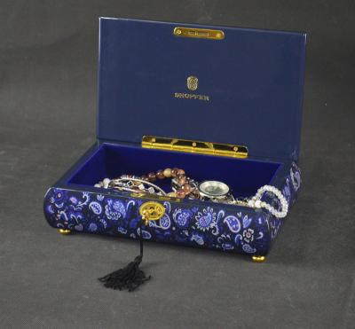 China Luxury music wooden box with exquisite printed paper pattern for sale