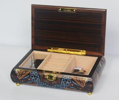 China PM024A Multifunctional Classic Arabic Style Jewelry Storage Case Wooden Music Box Wood for sale