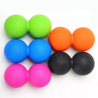 China TPR double massage face ball muscle relaxation exercise sports fitness yoga peanut massage ball for sale