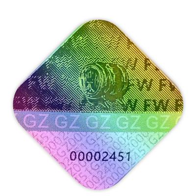 China Holographic Original Authentic Custom Silver Sticker Anti Fake Hologram Hologram Label Sticker Vacuum Holographic Sticker for sale