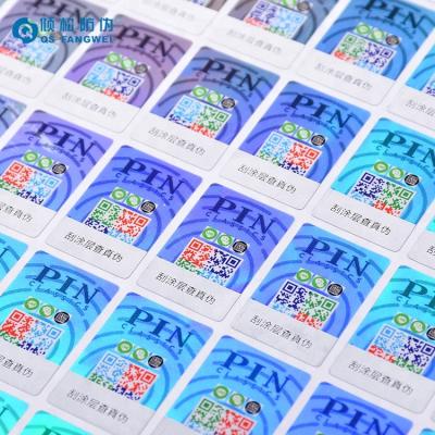 China Anti-Counterfeit Custom Make Authenticity Hologram Sticker with QR Code Barcode for sale