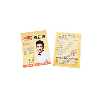 China Viable custom cheap price anti counterfeit brand garment hangtag, anticounterfeiting labels for sale