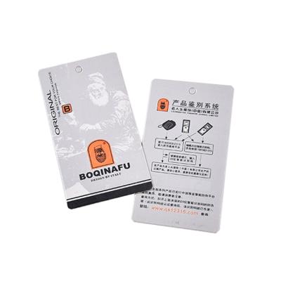 China Viable custom print china anti knock counterfeit luxury fancy paper tags, security brand logo label tag for sale